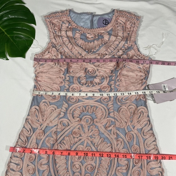 NEW JS Collections [ 12 ] Soutache‎ Mesh Midi Dress in Pink/Blue - Picture 4 of 12